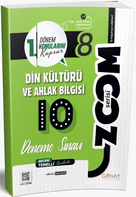 8. Sınıf 10'lu Din Kültürü Denemeleri (1. Dönem) Günay Yayınları