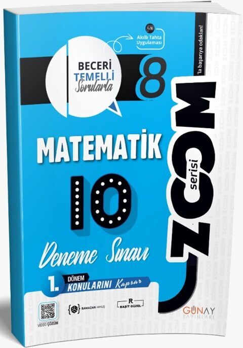 8. Sınıf 10'lu Matematik Denemeleri (1. Dönem) Günay Yayınları