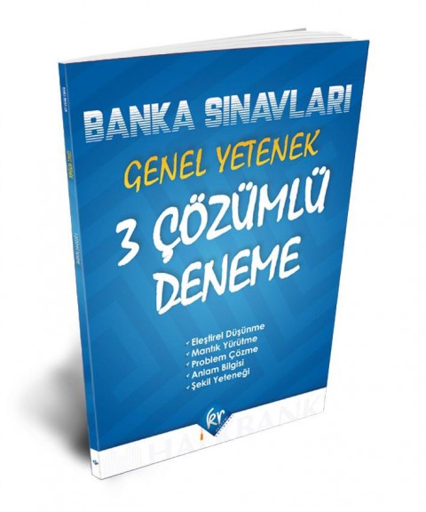 Banka Sınavları Genel Yetenek 3 Çözümlü Deneme Halk Bankası ve Ziraat Bankası Sınavları KR Akademi Yayınları