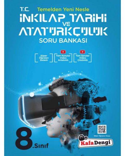 8.Sınıf T.C. İnkılap Tarihi ve Atatürkçülük Soru Bankası Tümü Video Çözümlü Kafadengi Yayınları