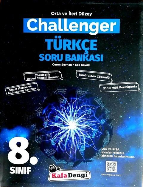 8.Sınıf Challenger Türkçe Soru Bankası Tümü Video Çözümlü Kafadengi Yayınları
