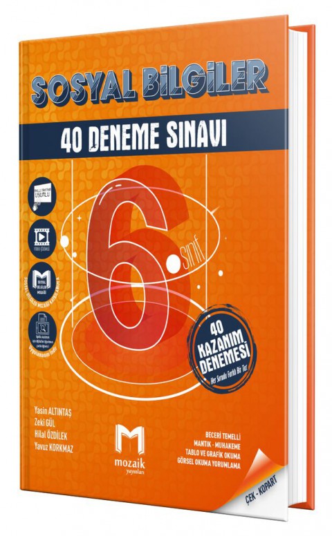 6. Sınıf Sosyal Bilgiler 40 Deneme Mozaik Yayınları