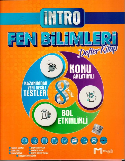 8. Sınıf Fen Bilimleri İntro Defter Kitap Mozaik Yayınları