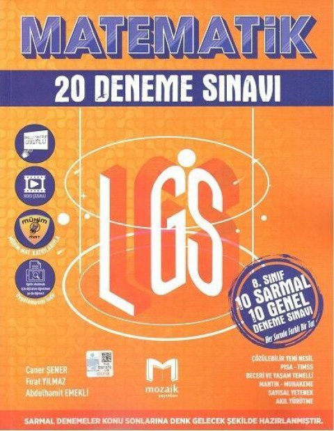 8. Sınıf Matematik 20 li Deneme Mozaik Yayınları