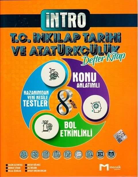 8. Sınıf T.C. İnkılap Tarihi ve Atatürkçülük Defter Kitap Mozaik Yayınları
