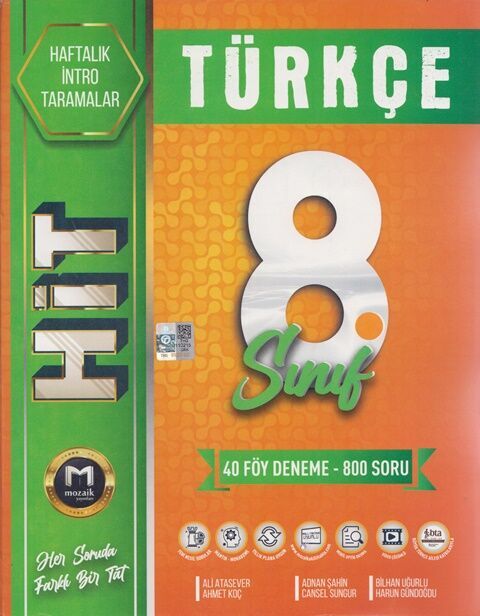 8. Sınıf Türkçe HİT 40 Deneme Mozaik Yayınları