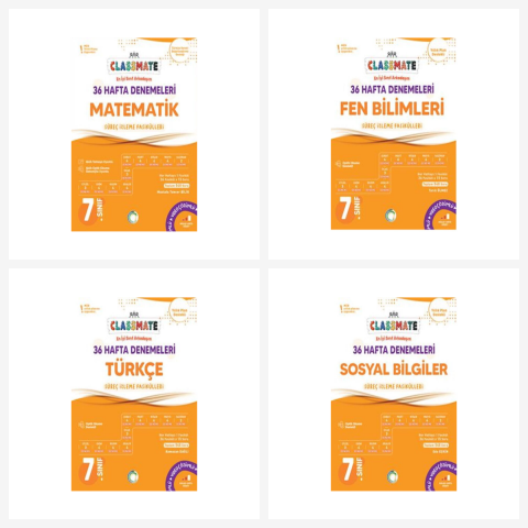 Okyanus 7. Sınıf Classmate Tüm Dersle r36 Hafta Denemeleri  Seti 4 Kitap Okyanus Yayınları