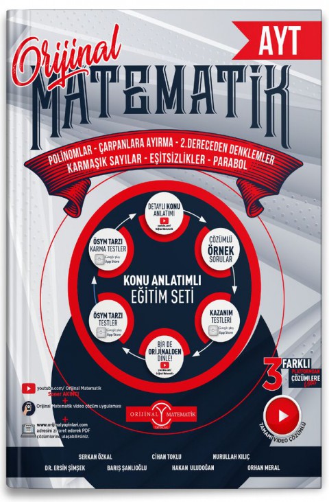 AYT Polinom Çarpanlara Ayırma 2. Dereceden Denklemler Karmaşık Sayılar Eşitsizlik Parabol Konu Anlatım Orijinal Yayınları