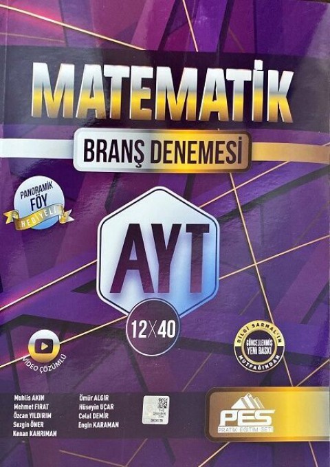 AYT Matematik 12 x 40 Branş Denemeleri Pes Yayınları