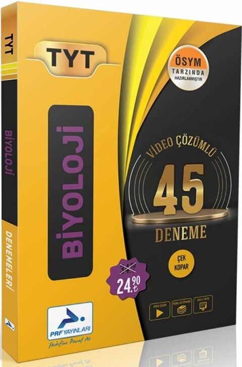 TYT Biyoloji Video Çözümlü 45 Deneme Paraf Yayınları