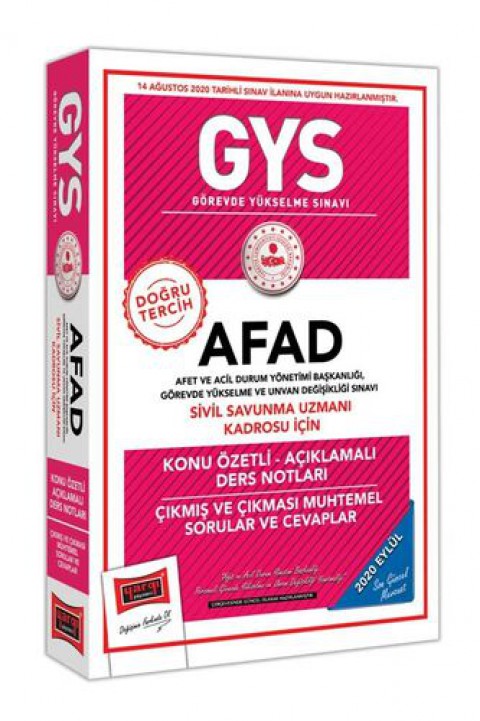 GYS AFAD Sivil Savunma Uzmanı Kadrosu İçin Konu Özetli Çıkmış ve Çıkması Muhtemel Sorular Yargı Yayınları