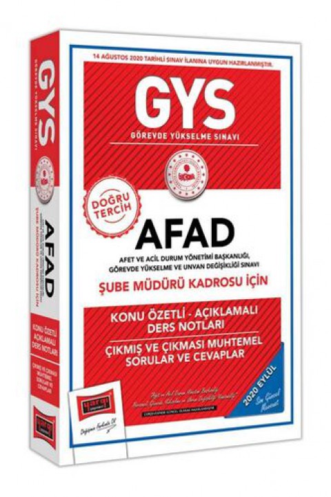 GYS AFAD Şube Müdürü Kadrosu İçin Konu Özetli Çıkmış ve Çıkması Muhtemel Sorular Yargı Yayınları