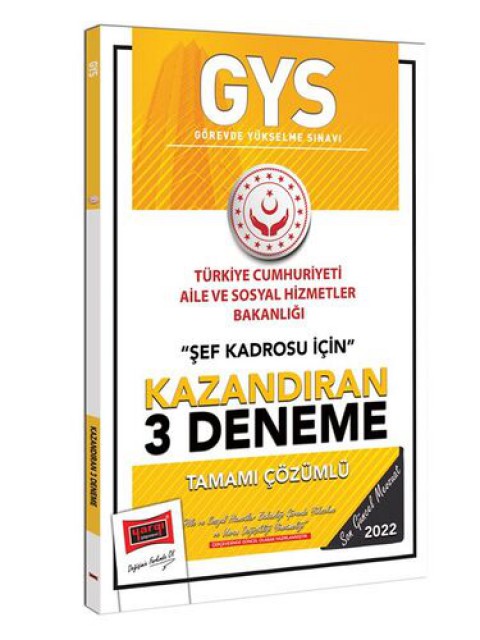 GYS T.C. Aile ve Sosyal Hizmetler Bakanlığı Şef Kadrosu İçin Kazandıran 3 Deneme Yargı Yayınları