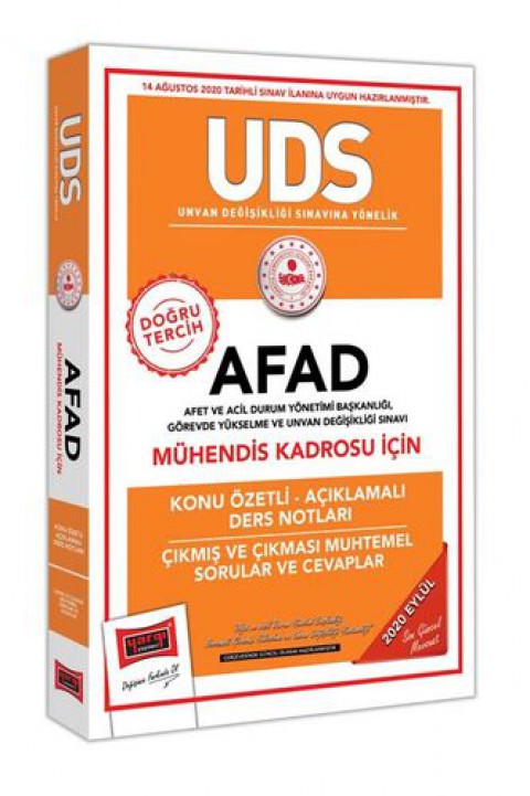 UDS AFAD Mühendis Kadrosu İçin Konu Özetli Çıkmış ve Çıkması Muhtemel Sorular Yargı Yayınları