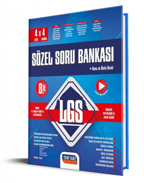 8. Sınıf LGS Sözel Soru Bankası Yeni Tarz Yayınları