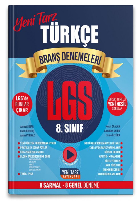 8. Sınıf LGS Türkçe Branş Denemeleri Yeni Tarz Yayınları