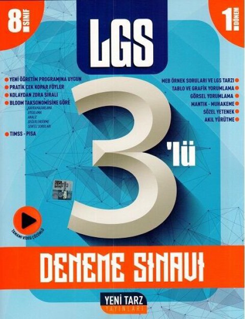 8. Sınıf LGS 3 lü Deneme Yeni Tarz Yayınları
