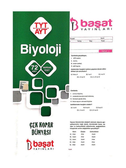 TYT-AYT Biyoloji Yaprak Test Başat Yayınları