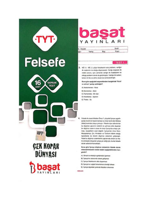 TYT Felsefe Yaprak Test Başat Yayınları