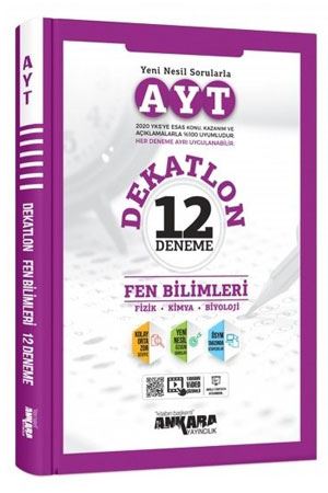 AYT DEKATLON Fen Bilimleri 12 Deneme Sınavı Ankara Yayıncılık