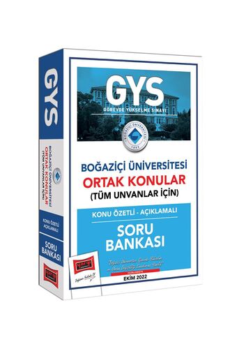 GYS Boğaziçi Üniversitesi Görevde Yükselme ve Unvan Değişikliğine Yönelik Ortak Konular Konu Özetli Açıklamalaı Soru Banka Yargı Yayınları