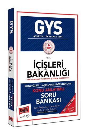 GYS T.C. İçişleri Bakanlığı Veri Hazırlama ve Kontrol İşletmeni Kadrosu İçin Konu Anlatımlı Soru Bankası Yargı Yayınları