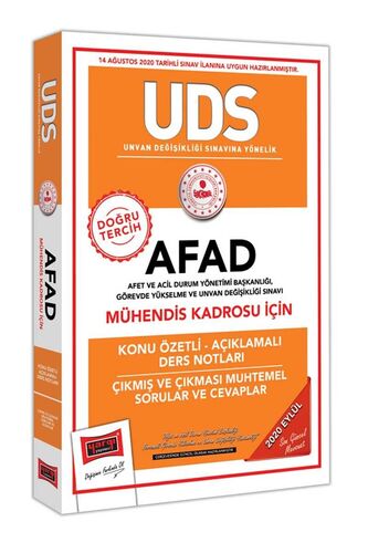 UDS AFAD Mühendis Kadrosu İçin Konu Özetli Çıkmış ve Çıkması Muhtemel Sorular Yargı Yayınları