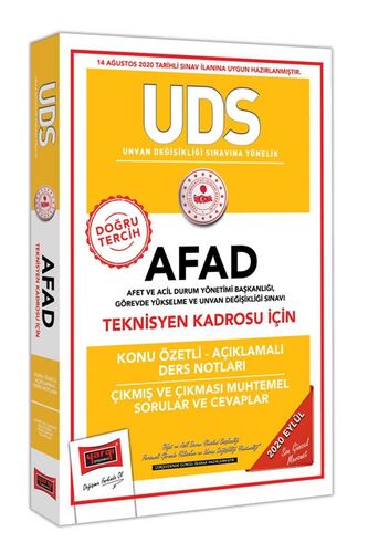 UDS AFAD Teknisyen Kadrosu İçin Konu Özetli Çıkmış ve Çıkması Muhtemel Sorular Yargı Yayınları